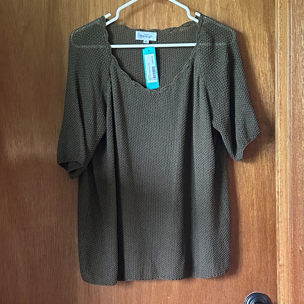 Kaileigh Olive V-Neck Sweater